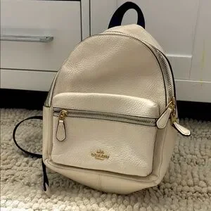 Coach | Bags | Coach Ivory Leather Backpack With Gold  display picture 1